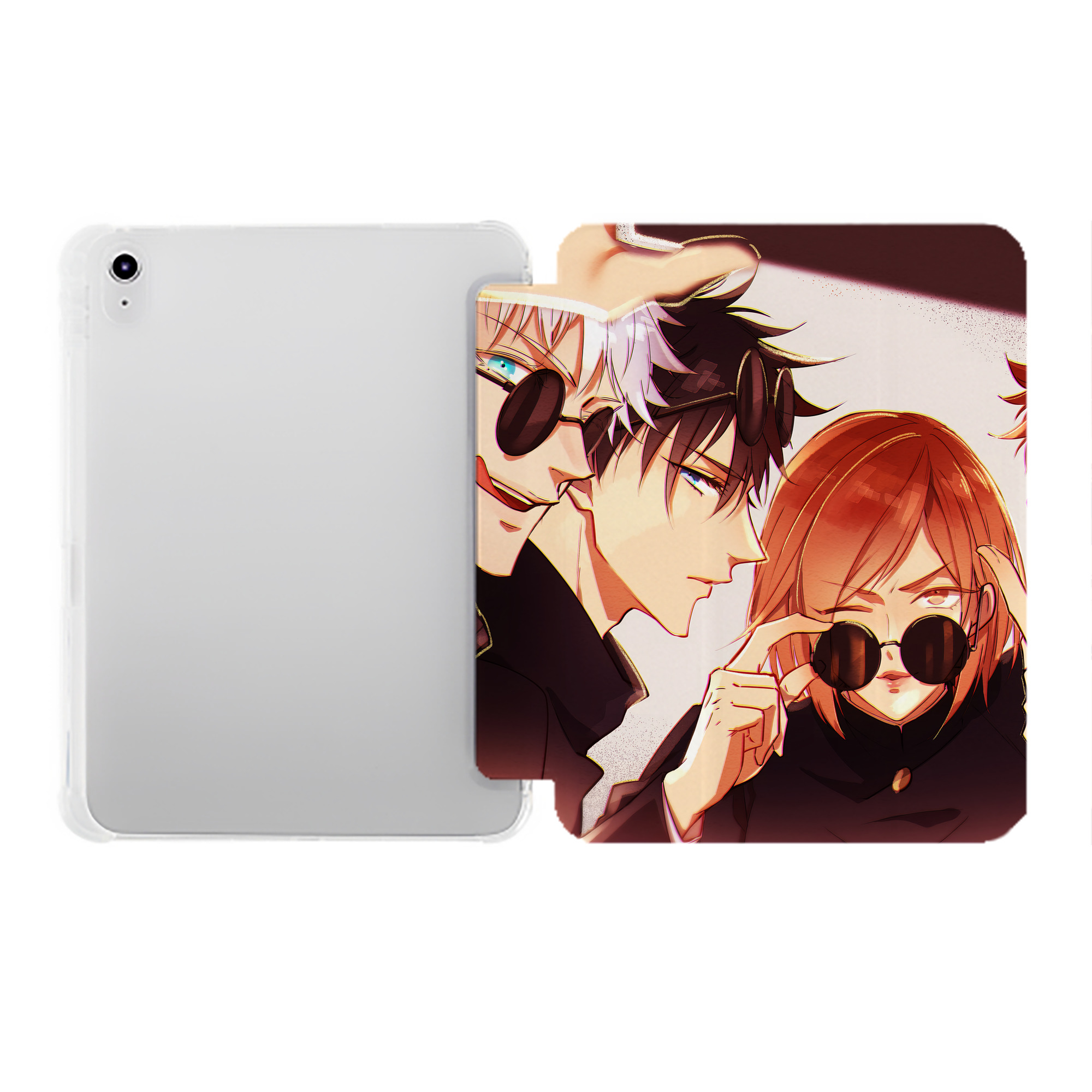 （画像用） 呪術廻戦 Jujutsu Kaisen IPad ケース ペン収納付き 三つ折りスタンド PUレザー×シリコン 対応機種9.5/10.5/10.9インチ
